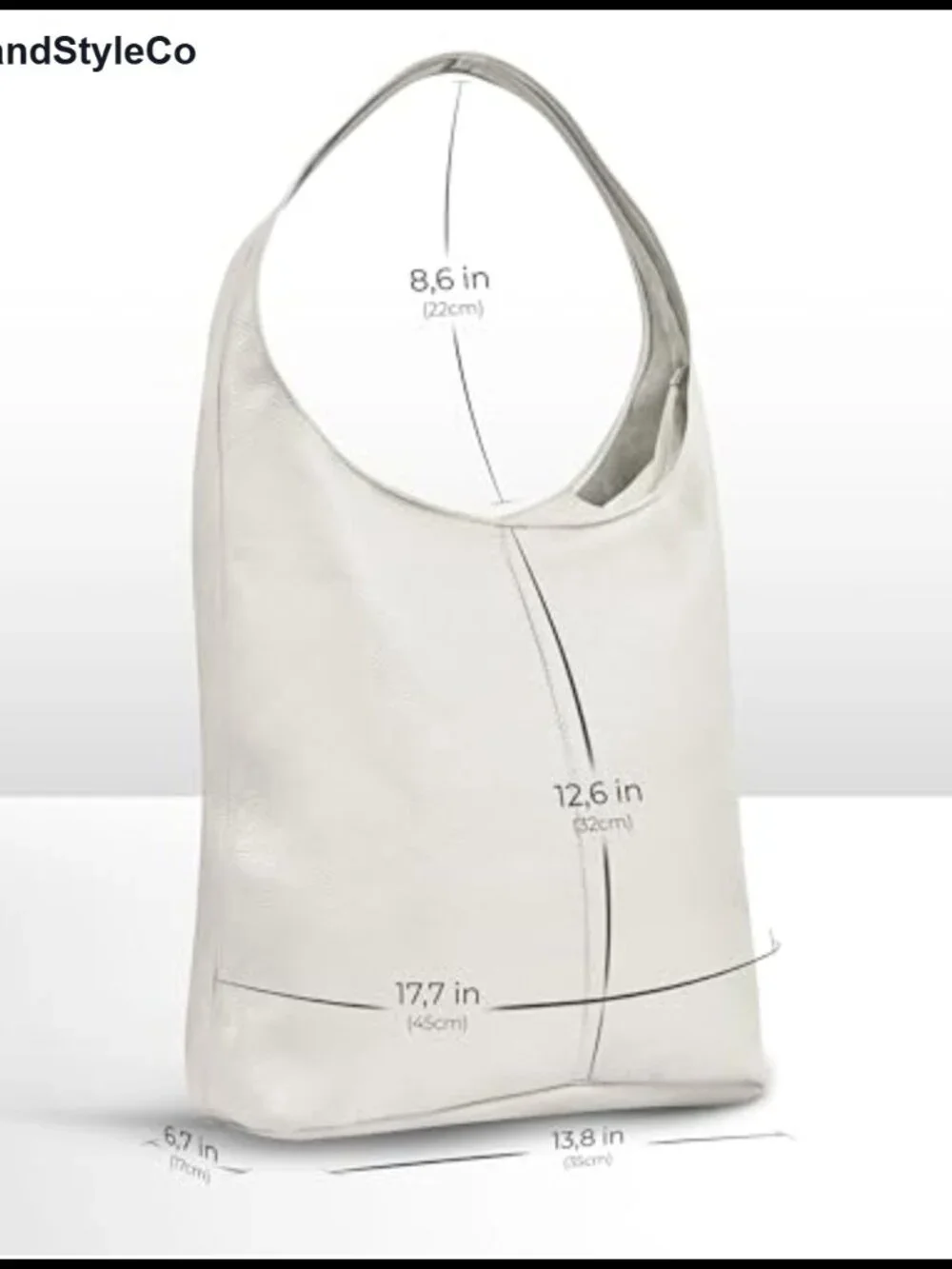 Genuine Leather Hobo Bag Zipper Large Slouchy Shoulder Purse